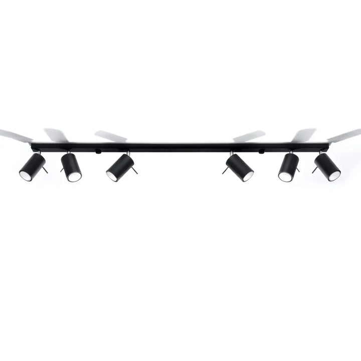 Plafonnier suspendu ring 6l noir avec six bras réglables en finition mate pour une atmosphère intérieure raffinée