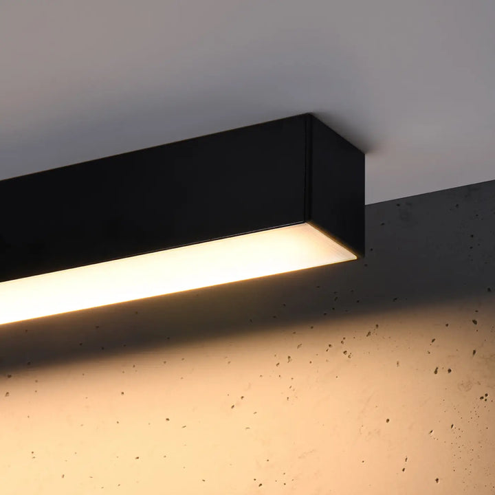 Luminaire plafonnier pinne 200 noir led rectangulaire moderne avec paramètres déclairage idéal pour bureau à domicile