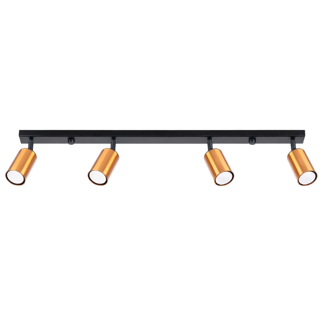 Plafonnier winx 4l noir avec quatre spots réglables finition cuivre lampe winx allie design moderne et fonctionnalité