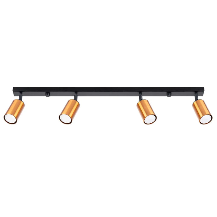 Plafonnier winx 4l noir avec quatre spots réglables finition cuivre lampe winx allie design moderne et fonctionnalité
