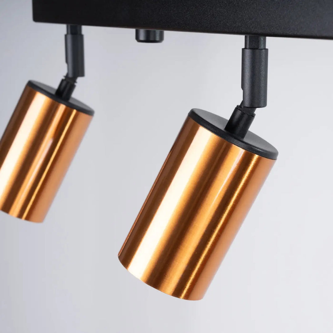 Plafonnier winx 4l en cuivre avec fixation noire lampe winx allie design moderne et élégant