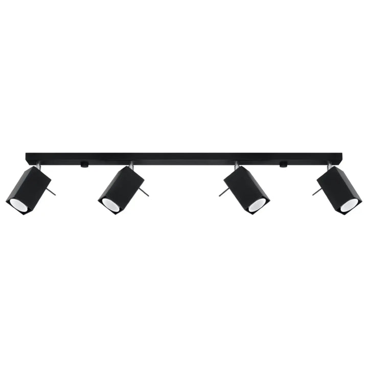 Plafonnier moderne merida noir mat avec quatre spots merida ajustables pour diriger précisément lclairage
