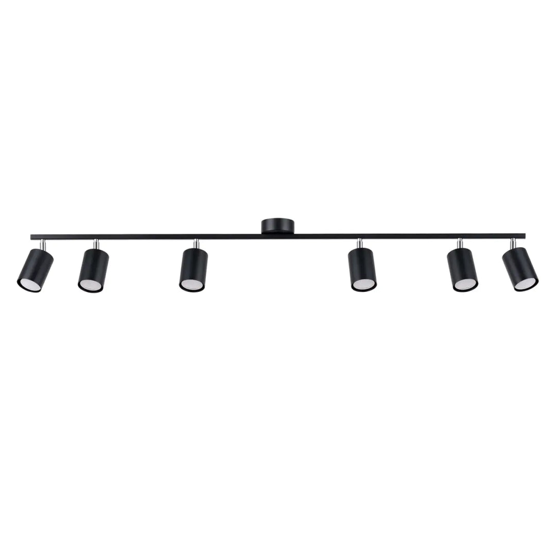 Luminaire plafonnier lemmi 6l noir avec cinq spots réglables forme minimaliste de la gamme lampes lemmi