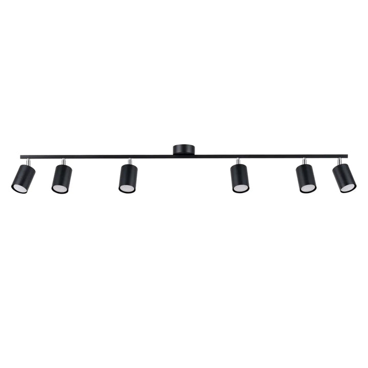 Luminaire plafonnier lemmi 6l noir avec cinq spots réglables forme minimaliste de la gamme lampes lemmi