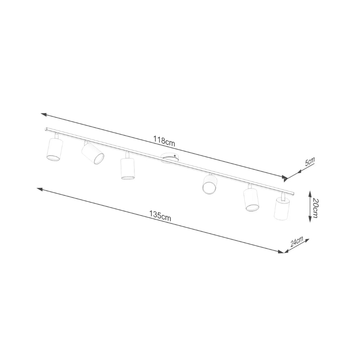 Luminaire plafonnier lemmi 6l noir avec cinq spots ajustables et forme minimaliste de la gamme lampes lemmi