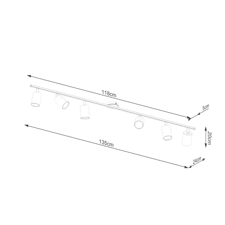 Luminaire plafonnier lemmi 6l noir avec cinq spots ajustables et forme minimaliste de la gamme lampes lemmi