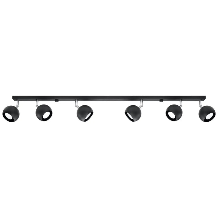 Luminaire plafonnier oculare 6l noir avec six têtes sphériques ajustables noir mat pour un plafonnier moderne éclairez précisément