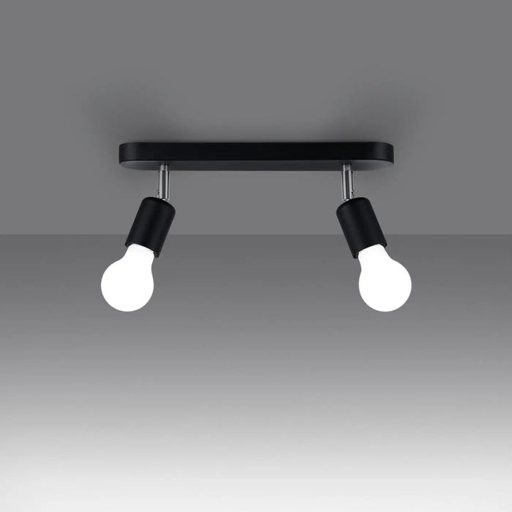 Luminaire plafonnier fornes 2 noir avec double spot ajustable et design moderne pour la gamme fornes et lampes murales