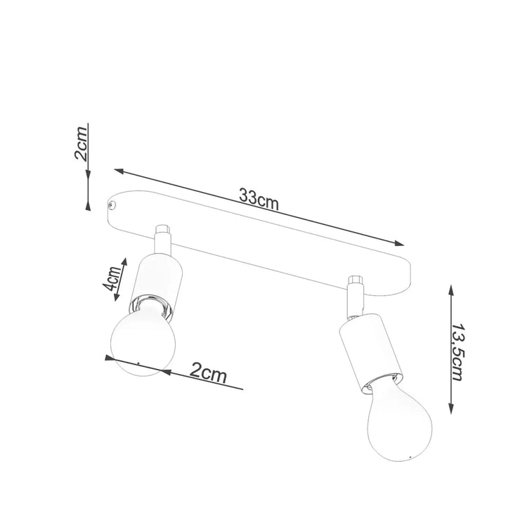 Luminaire plafonnier fornes 2 noir moderne avec deux têtes réglables gamme fornes adapté aux lampes murales