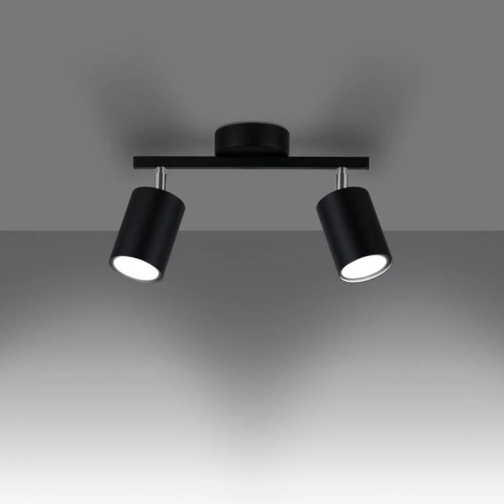 Plafonniers lemmi luminaire plafonnier lemmi 2 noir avec module led à double tête et lumière conviviale élégante en finition mate