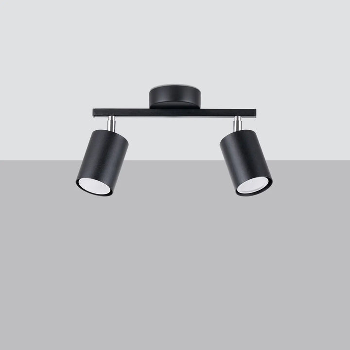 Luminaire plafonnier lemmi 2 noir avec module led dual head en noir mat pour une lumière conviviale moderne