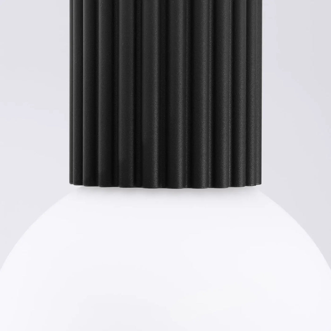 Luminaire plafonnier halo noir avec abat-jour cylindrique en tissu côtelé mat pour bureau décorative lampe halo sphère laiteuse