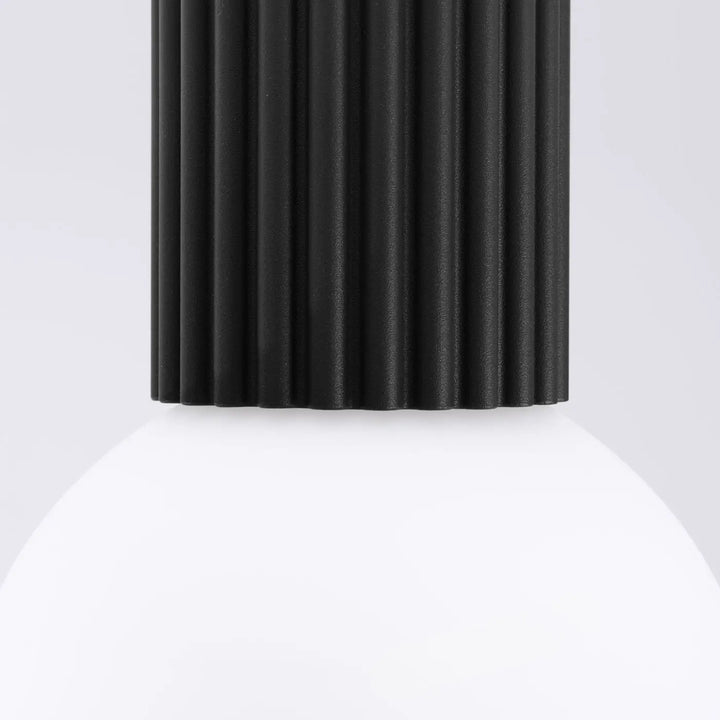 Luminaire plafonnier halo noir avec abat-jour cylindrique en tissu côtelé mat pour bureau décorative lampe halo sphère laiteuse