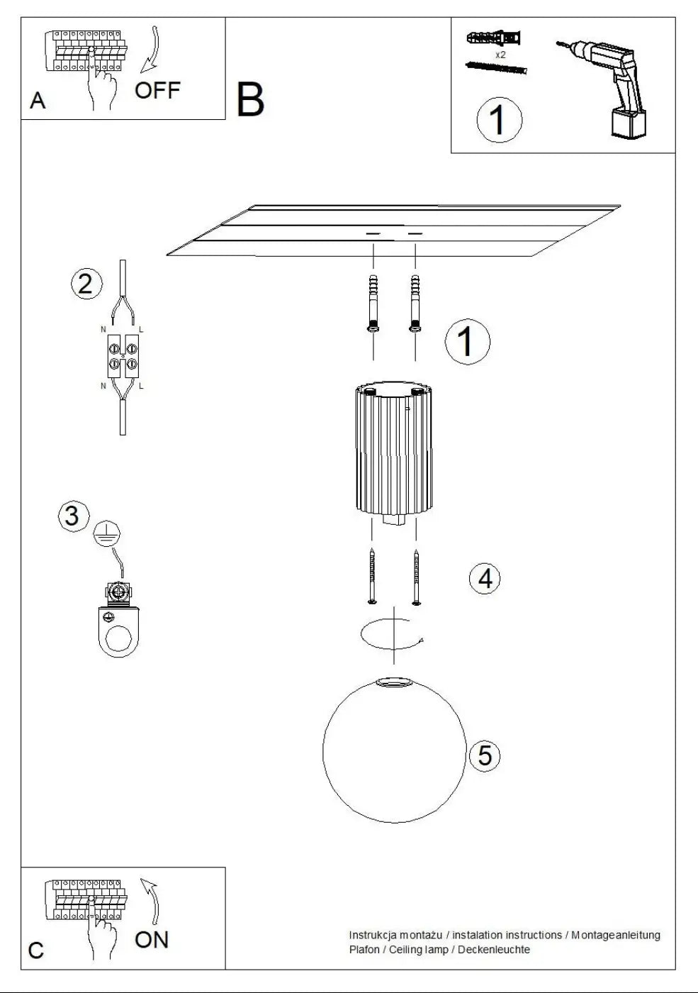Luminaire plafonnier halo noir en métal avec rainures verticales lampe halo idéale comme bureau décorative