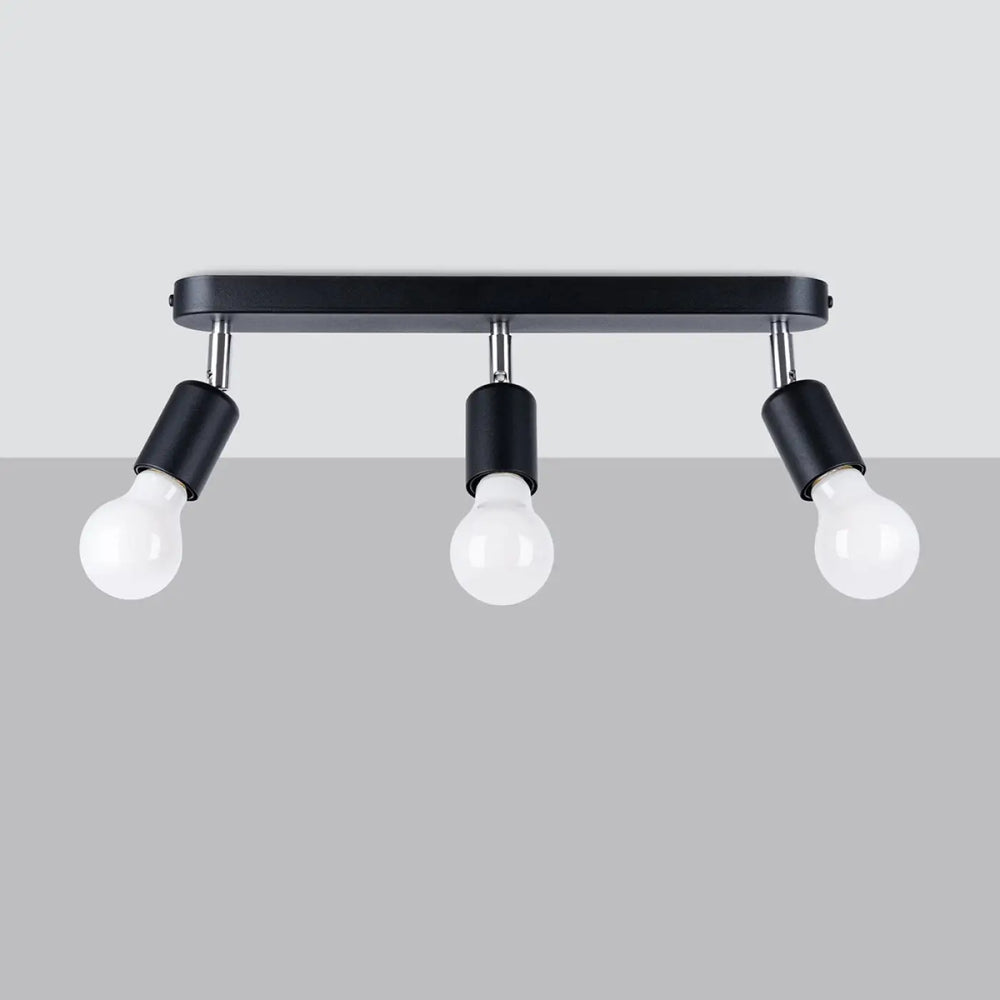 Luminaire plafonnier fornes 3 noir avec trois spots réglables choix idéal de la gamme fornes
