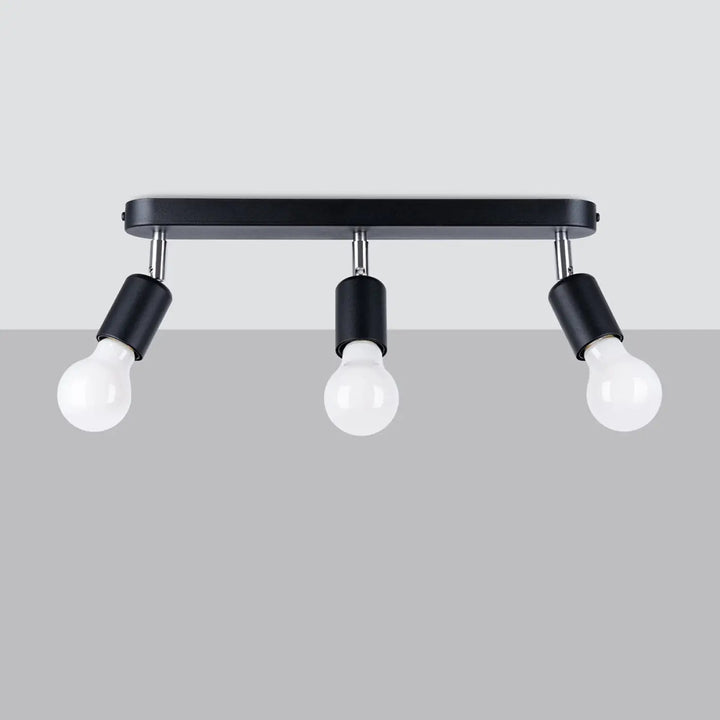 Luminaire plafonnier fornes 3 noir avec trois spots réglables choix idéal de la gamme fornes