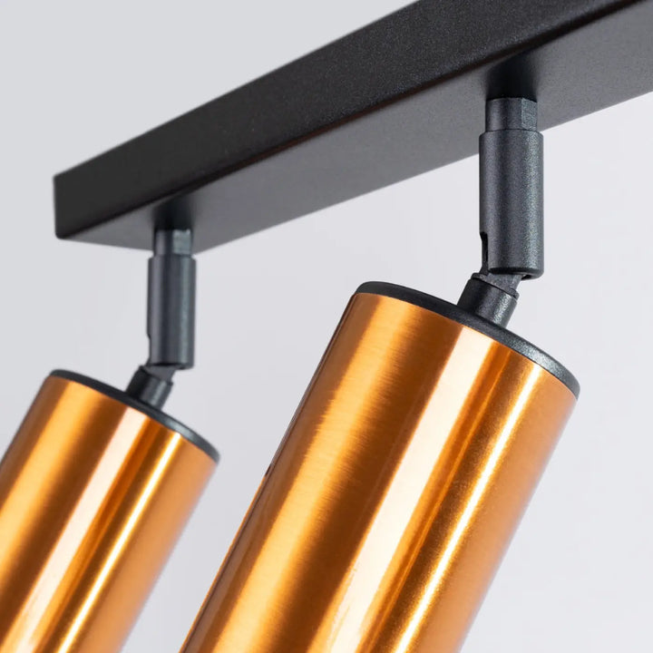 Cylindres de plafonnier winx 3 cuivre avec fixation noire alliant lampe winx allie design moderne et élégant