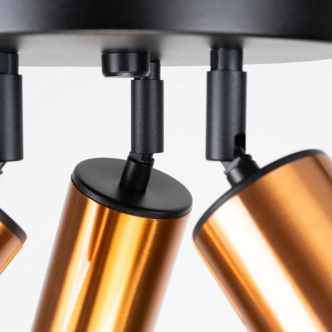 Luminaire plafonnier winx 3p noir cuivre lampe winx allie spot réglables au design industriel moderne