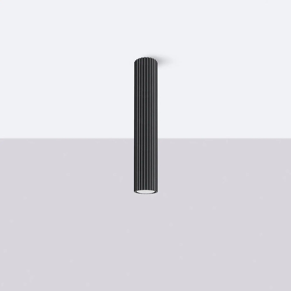 Plafonnier karbon noir cylindrique en métal avec ampoules gu10 interchangeables au design minimaliste moderne