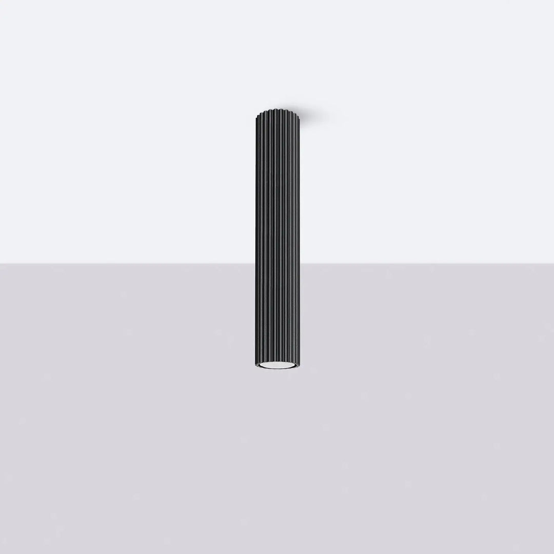Plafonnier karbon noir cylindrique en métal avec ampoules gu10 interchangeables au design minimaliste moderne
