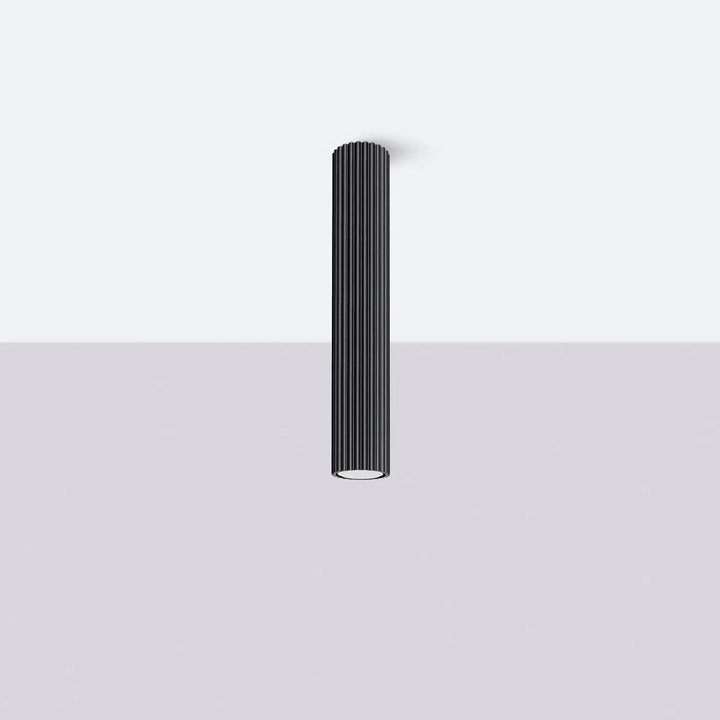 Plafonnier karbon noir cylindrique en métal avec ampoules gu10 interchangeables au design minimaliste moderne