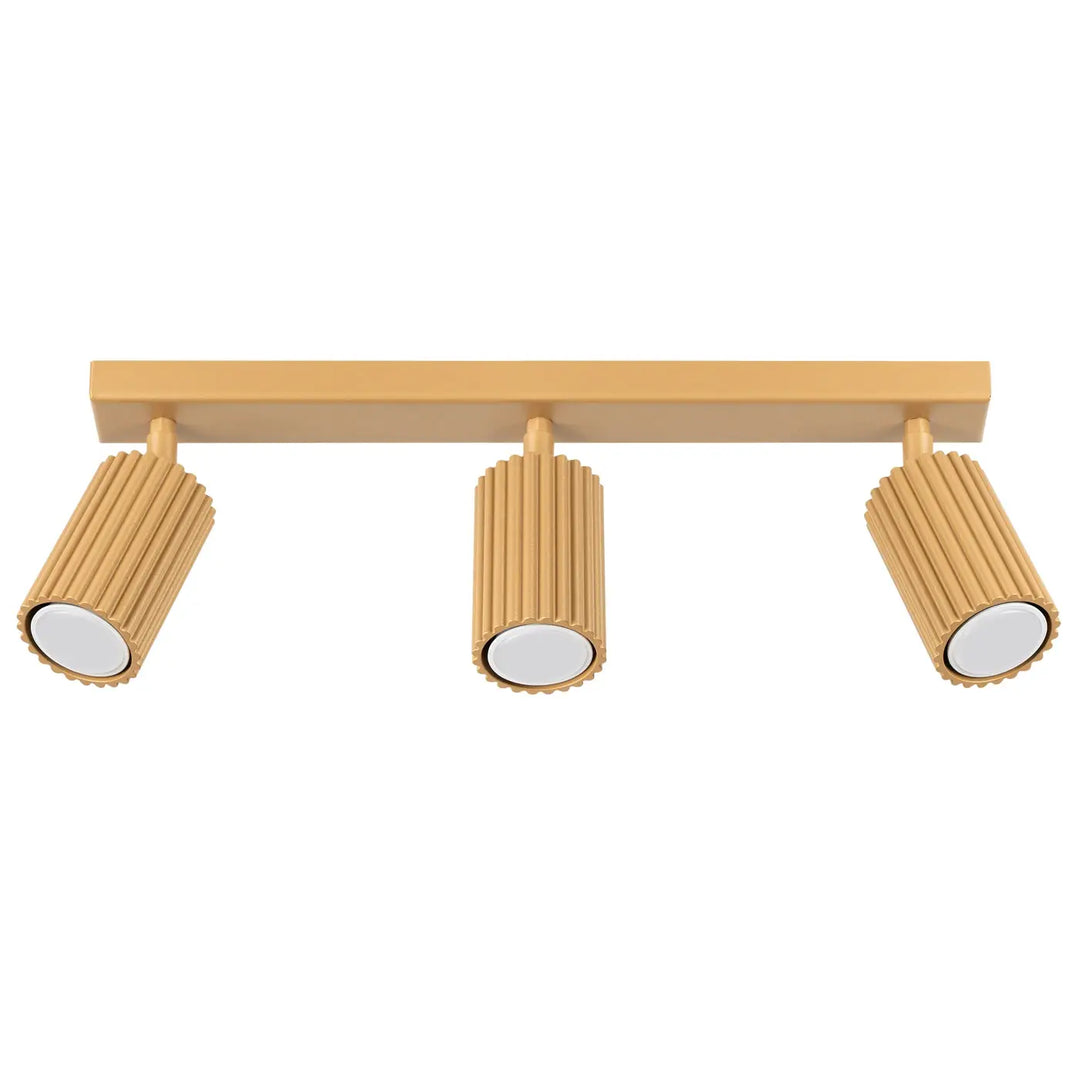 Luminaire plafonnier karbon allie design minimaliste or avec ampoules gu10 interchangeables et spotlights réglables