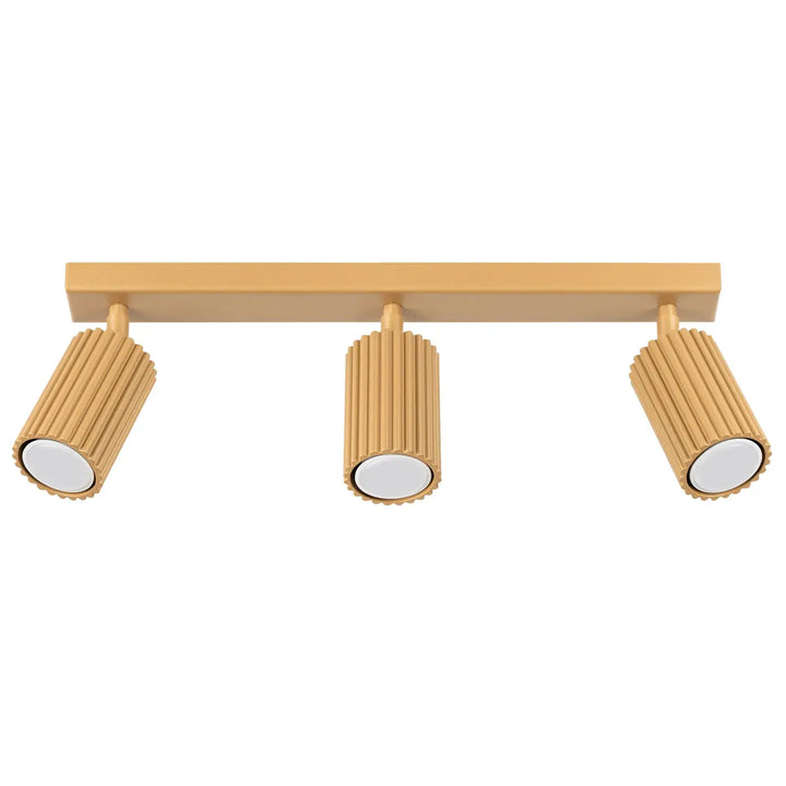 Luminaire plafonnier karbon allie design minimaliste or avec ampoules gu10 interchangeables et spotlights réglables