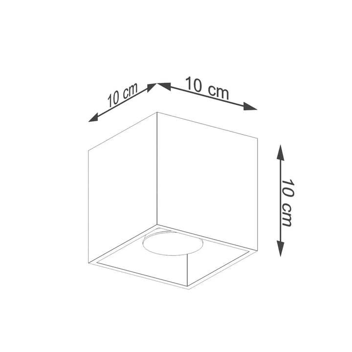 Luminaire plafonnier quad 1 or simple coup minimaliste carré 10 cm pour décoration intérieure élégante