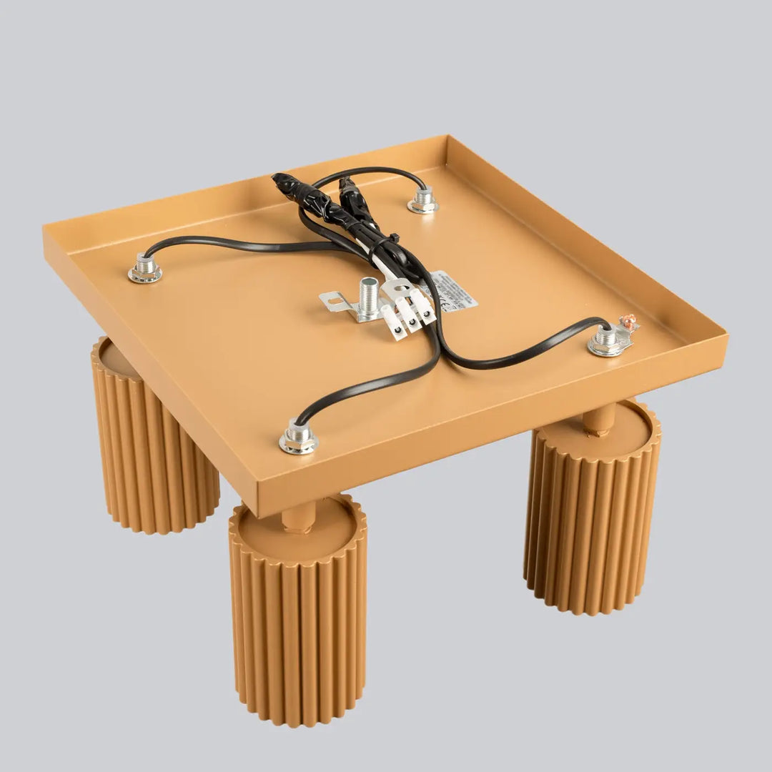Plafonnier karbon allie tan en métal avec pieds cylindriques cannelés et ampoules gu10 interchangeables design minimaliste