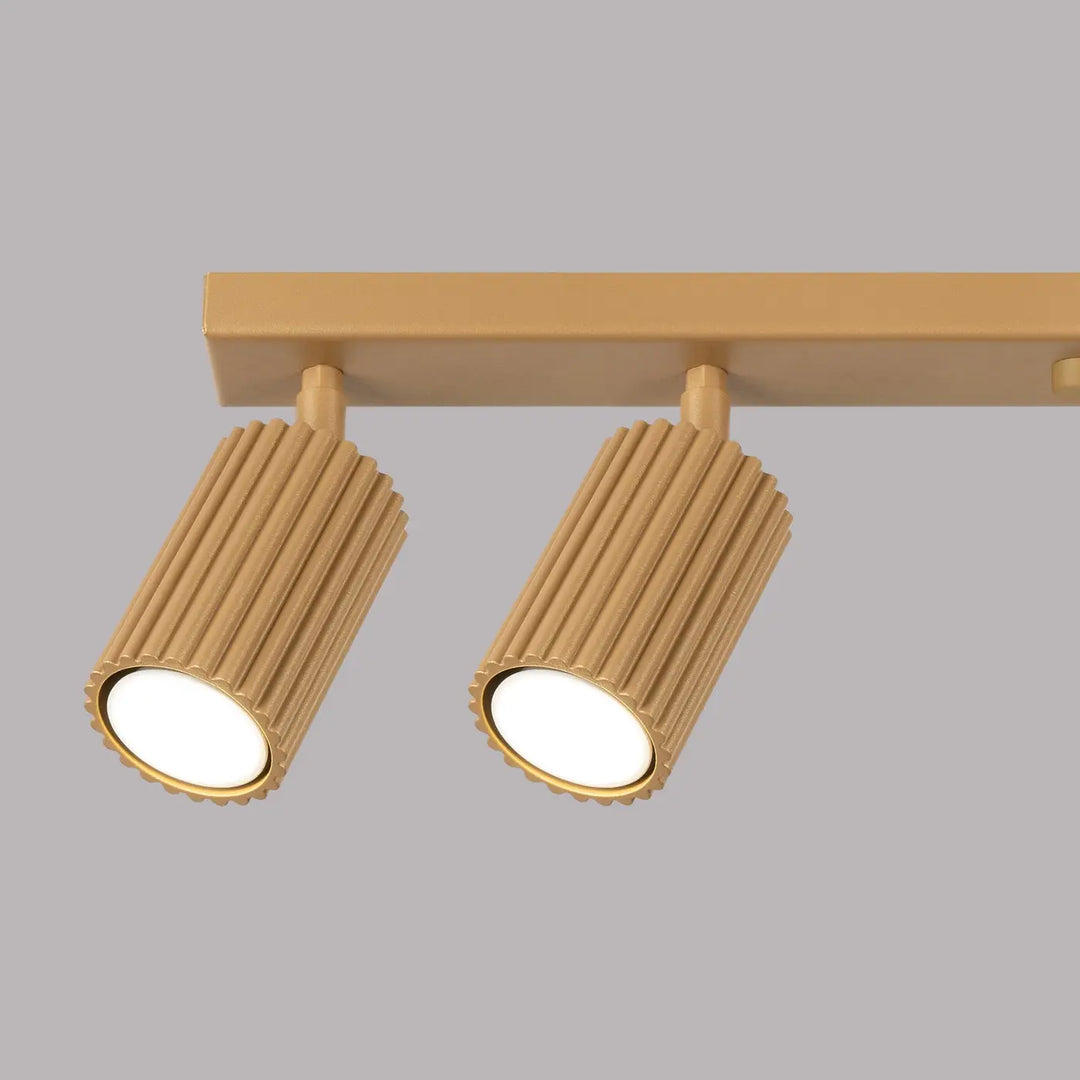 Luminaire plafonnier karbon 6l or avec ampoules gu10 interchangeables design minimaliste et finition dorée