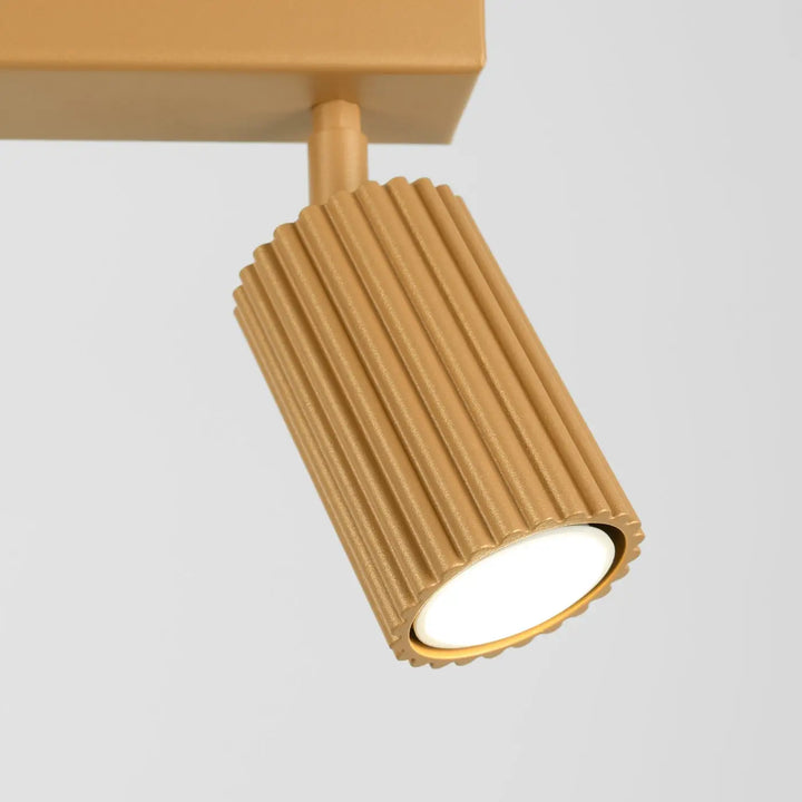 Luminaire plafonnier karbon allie en métal doré avec ampoules gu10 interchangeables design minimaliste cylindrique
