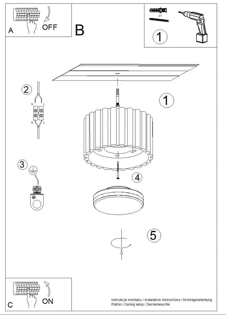 Luminaire plafonnier aura 1 peach avec forme unique inspirée, abat-jour cylindrique strié et base plate