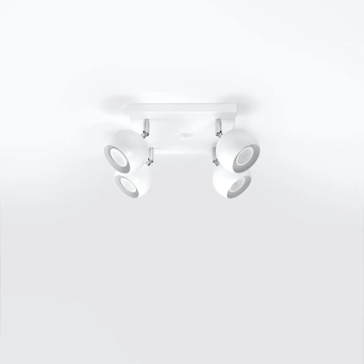 Plafonnier oculare 4 blanc avec quatre spots orientables pour éclairez précisément avec un design original