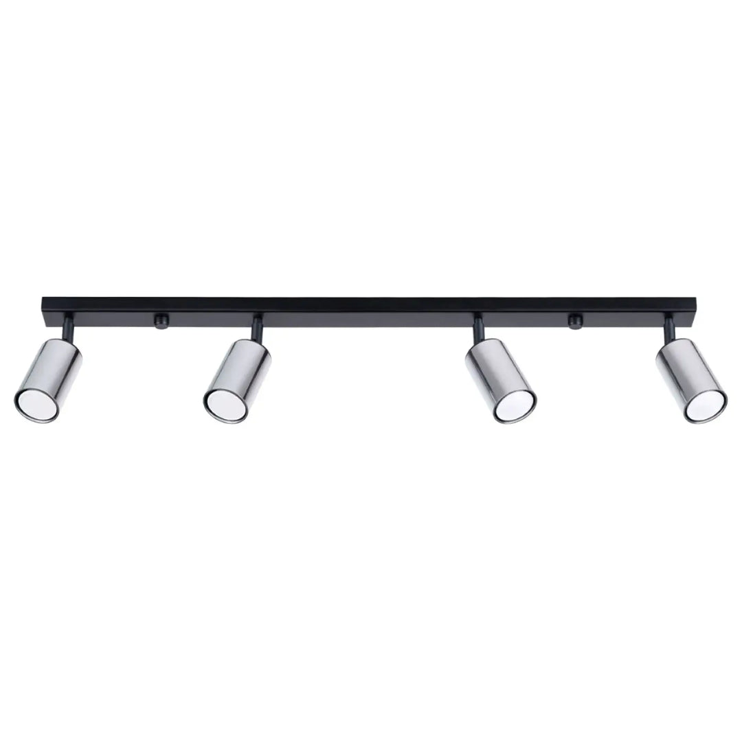 Luminaire plafonnier winx 4l noir avec quatre spots réglables finition chrome lampe winx allie design et fonctionnalité