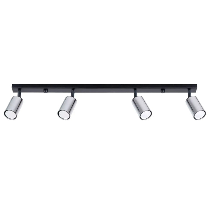 Luminaire plafonnier winx 4l noir avec quatre spots réglables finition chrome lampe winx allie design et fonctionnalité