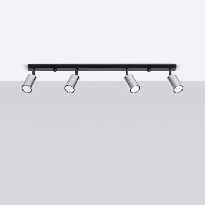 Plafonnier winx 4l noir avec quatre spots réglables finition chrome lampe winx allie design moderne et fonctionnalité