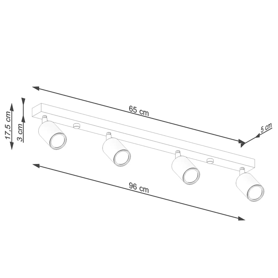 Plafonnier verdo 4 blanc en métal avec quatre spots ajustables au design moderne pour un éclairage ciblé