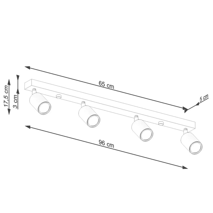 Plafonnier verdo design moderne en métal blanc avec quatre spots orientables pour un éclairage ciblé