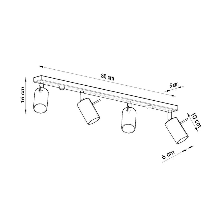 Luminaire plafonnier ring 4l gris avec quatre bras réglables pour une demi-obscurité chaleureuse moderne