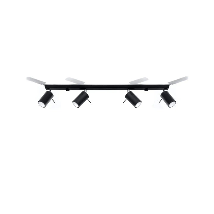 Luminaire plafonnier ring 4l noir avec bras réglables en finition matte pour une ambiance intérieure en demi-obscurité chaleureuse