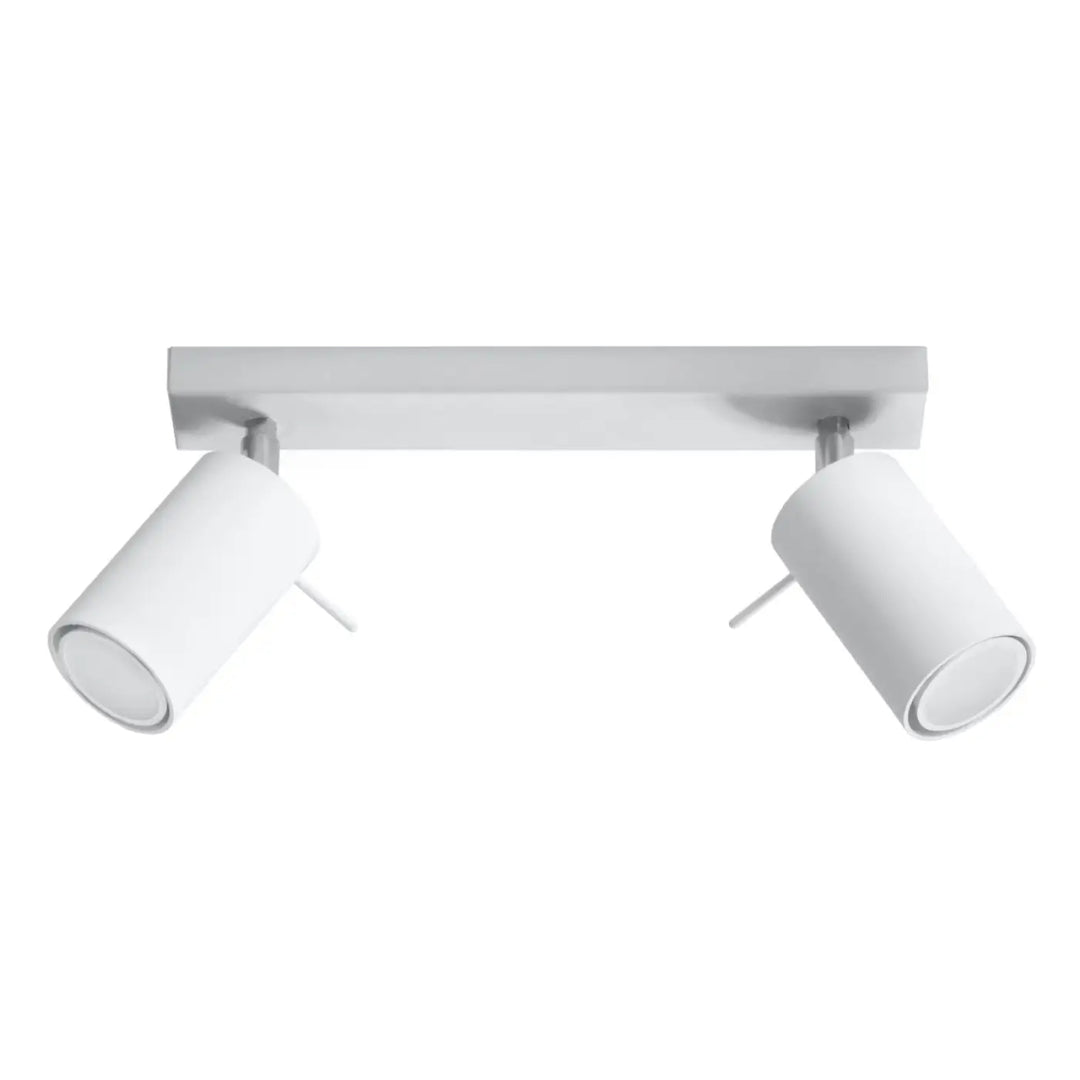 Luminaire plafonnier ring 2 blanc avec double spot cylindrique mat design moderne que vous pouvez facilement installer