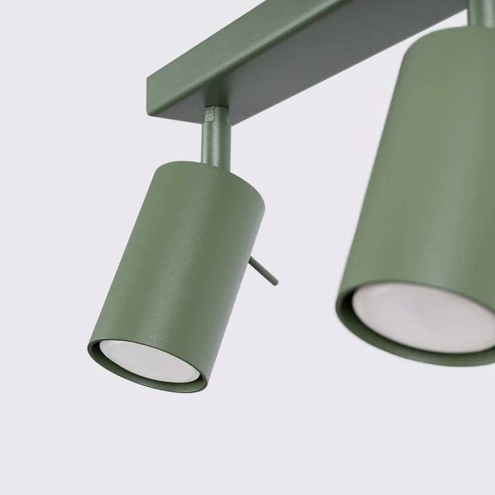 Luminaire plafonnier ring 3l vert olive avec lampe ring cylindrique matte et éclairage flexible pour minimalisme moderne