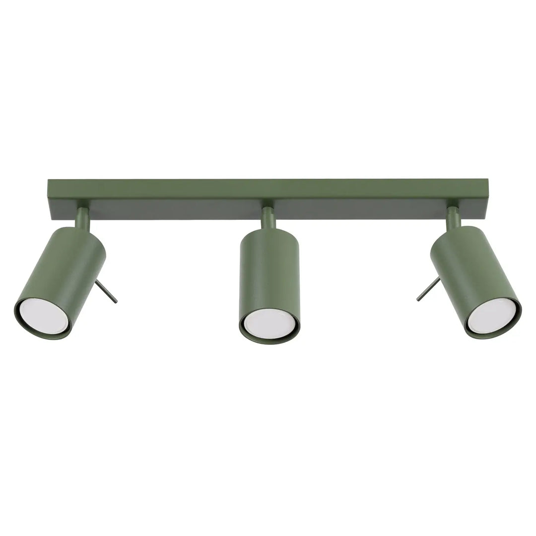 Luminaire plafonnier ring 3l vert olive avec lampe ring à trois lumières et éclairage flexible minimalisme moderne