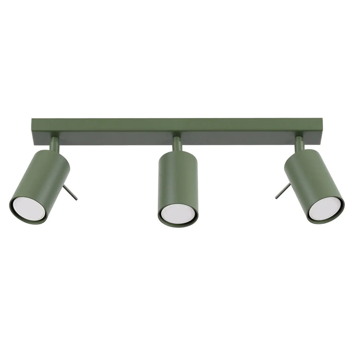 Luminaire plafonnier ring 3l vert olive avec lampe ring à trois lumières et éclairage flexible minimalisme moderne