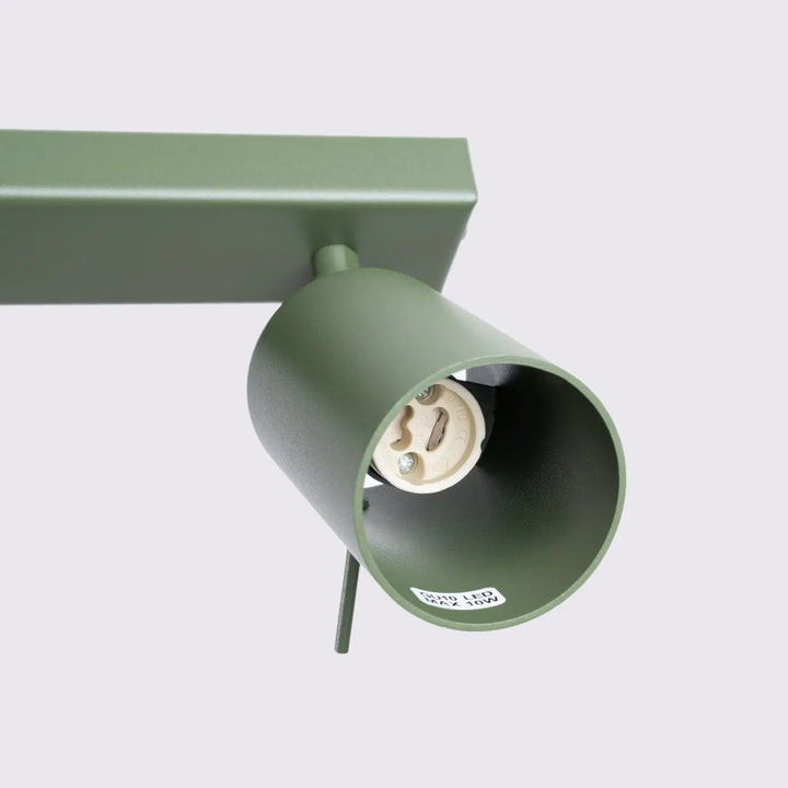Luminaire plafonnier ring 3l vert olive en acier mat avec éclairage flexible et lampe ring minimalisme moderne