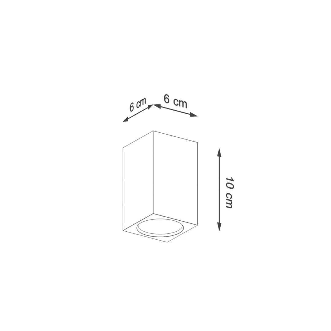 Luminaire plafonnier keke 10 en chêne avec base carrée 6x6 cm hauteur 10 cm bois s’intégrera parfaitement style loft
