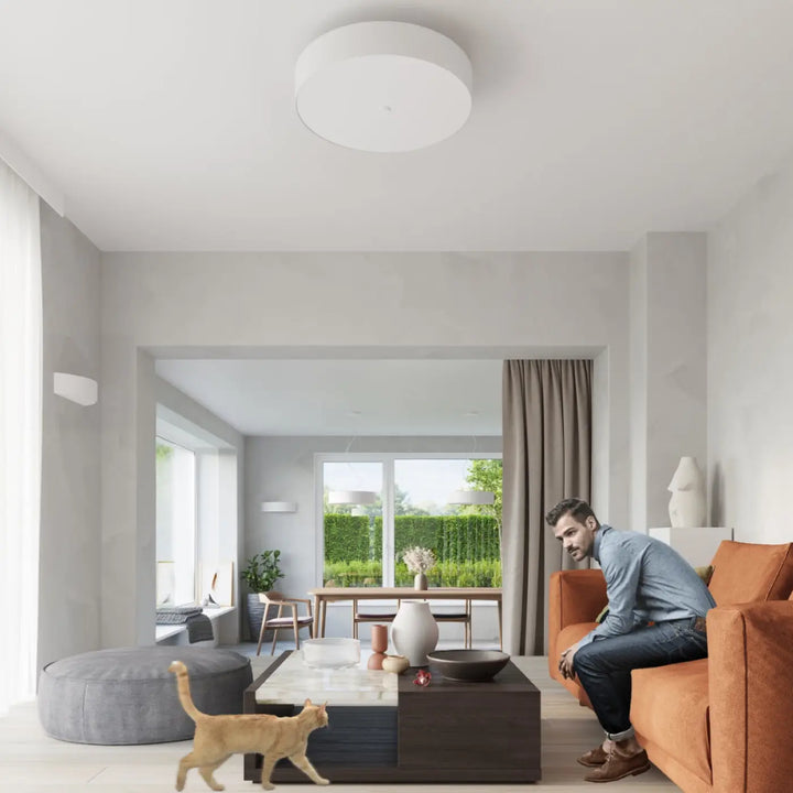 Luminaire plafonnier skala 100 blanc équipé d un éclairage plafond minimaliste pour une décoration élégante
