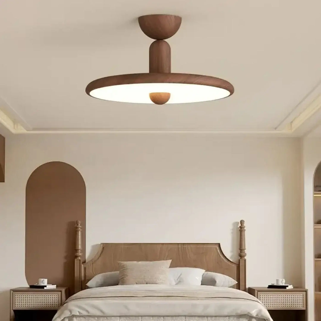 Luminaire plafonnier rond en bois au style scandinave design