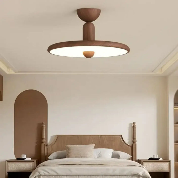 Luminaire plafonnier rond en bois au style scandinave design