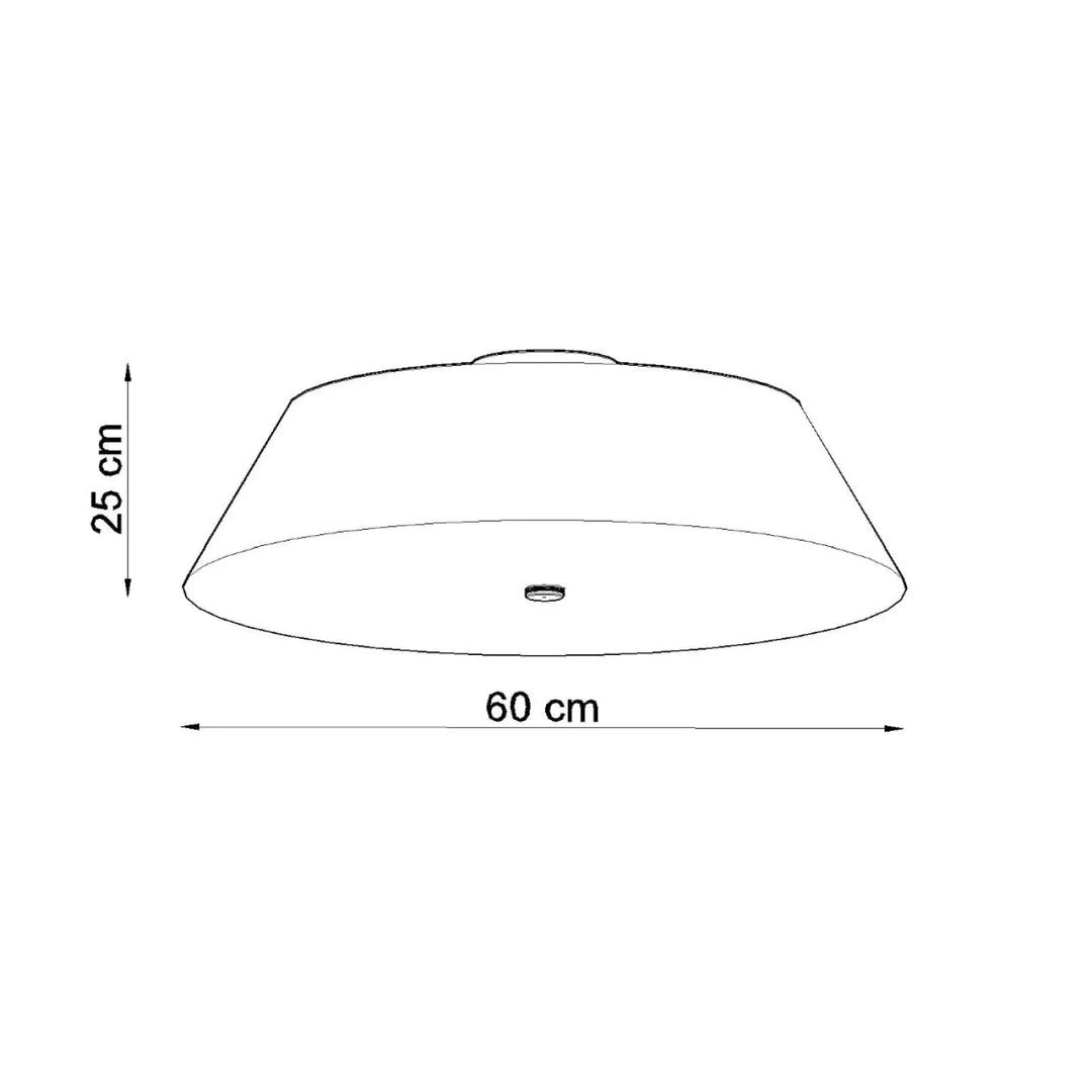 Plafonnier vega noir minimaliste avec abat-jour en dôme 60 cm x 25 cm pour éclairage discret chambre à coucher